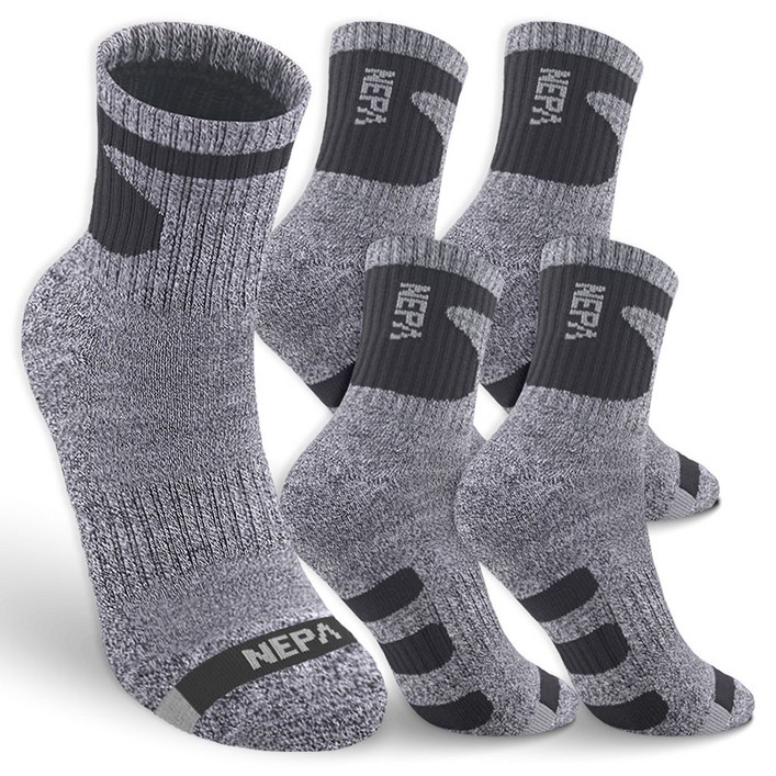 네파 남성용 쿠션 중목 양말 A타입 5족 세트