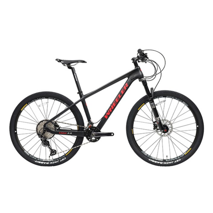 훨러코리아 이글2.0 시마노XT 24단 카본 MTB 자전거 미조립 27.5, 블랙 + 레드, 1개