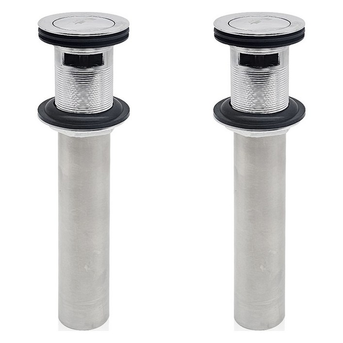 비앤홈 세면대 원터치 자동 팝업 실버, 2개