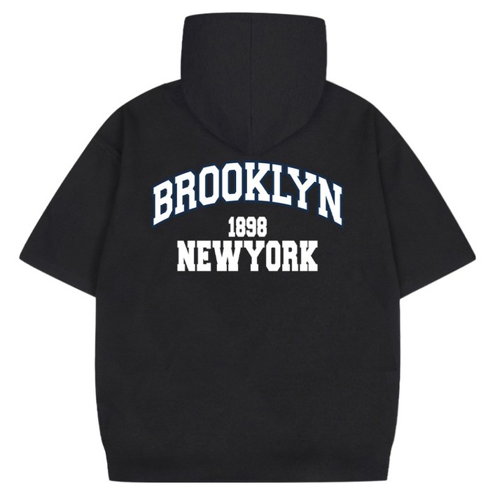 일루소 WD 특양면 오버핏 앞뒤 1898뉴욕 반팔 후드티