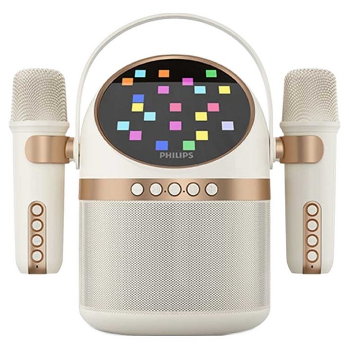 필립스 휴대용 LED 블루투스 노래방 스피커 화이트 마이크 2p 세트, TAS2509
