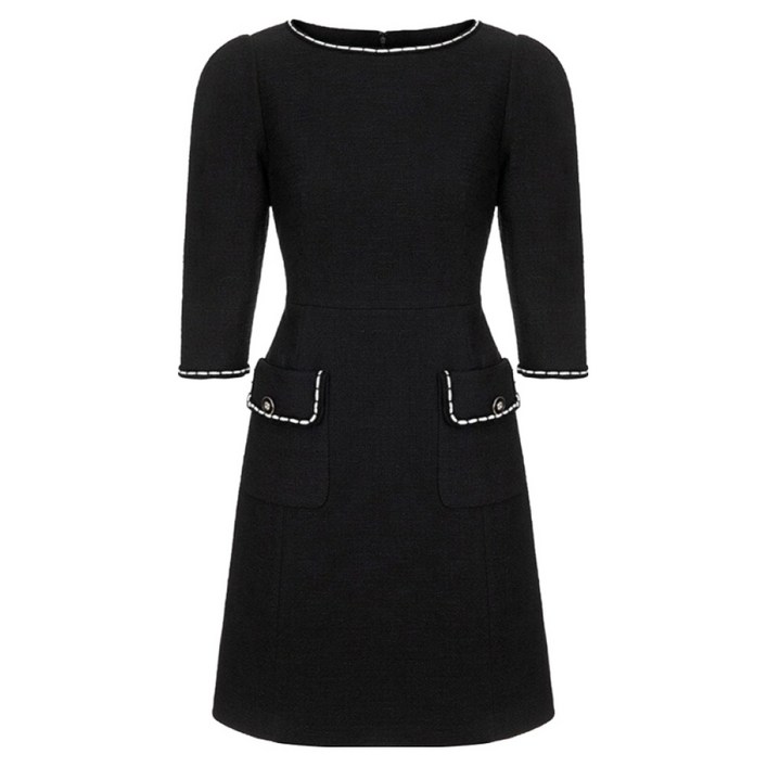 온앤온 여성용 장식 테이프 포켓 미니 트위드 원피스 NEW3AOC22