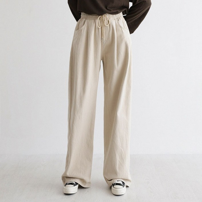 앤드스타일 여성용 숏기본롱 3단기장 애착팬츠7탄 소프트코튼 핀턱 밴딩 팬츠 264761