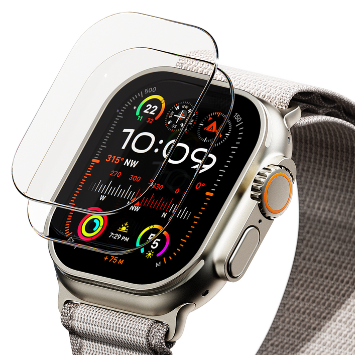 빅스킷 애플워치 울트라 풀커버 강화유리 액정보호필름 2매
