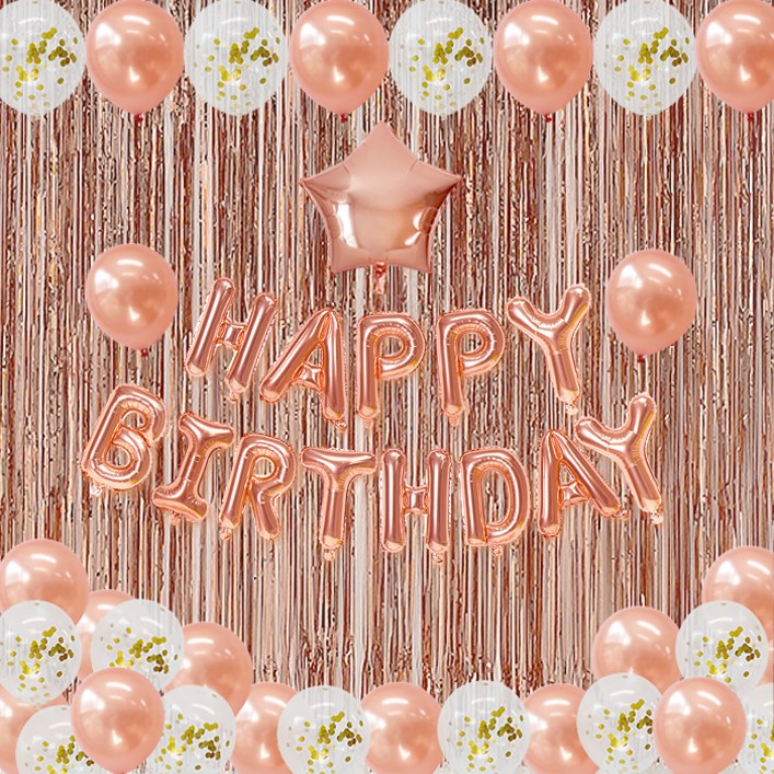 코멧 핑크 생일풍선 가랜더 세트
