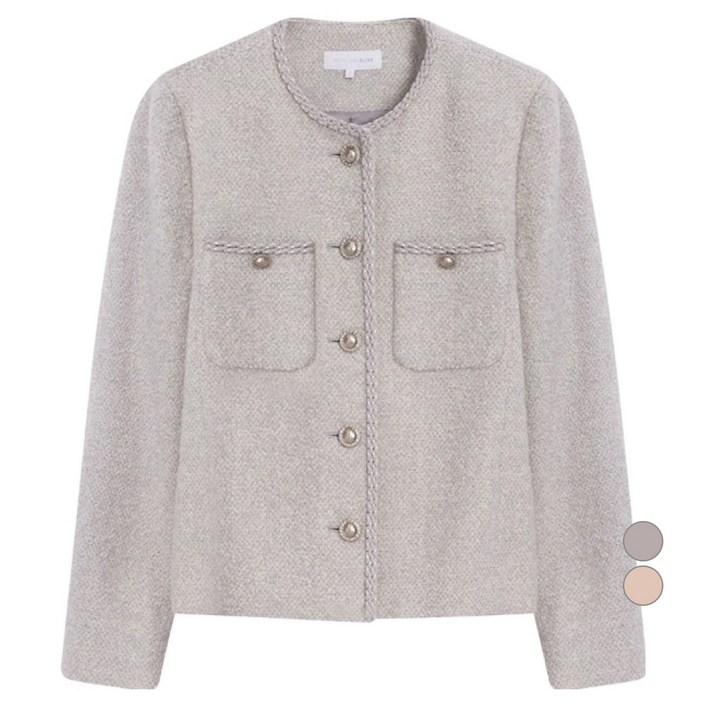 올리브데올리브 여성용 엔틱버튼 트위드 재킷