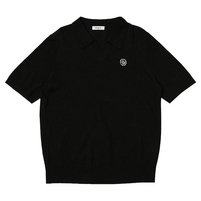 폴햄 여성용 슬릿 칼라 반팔 니트