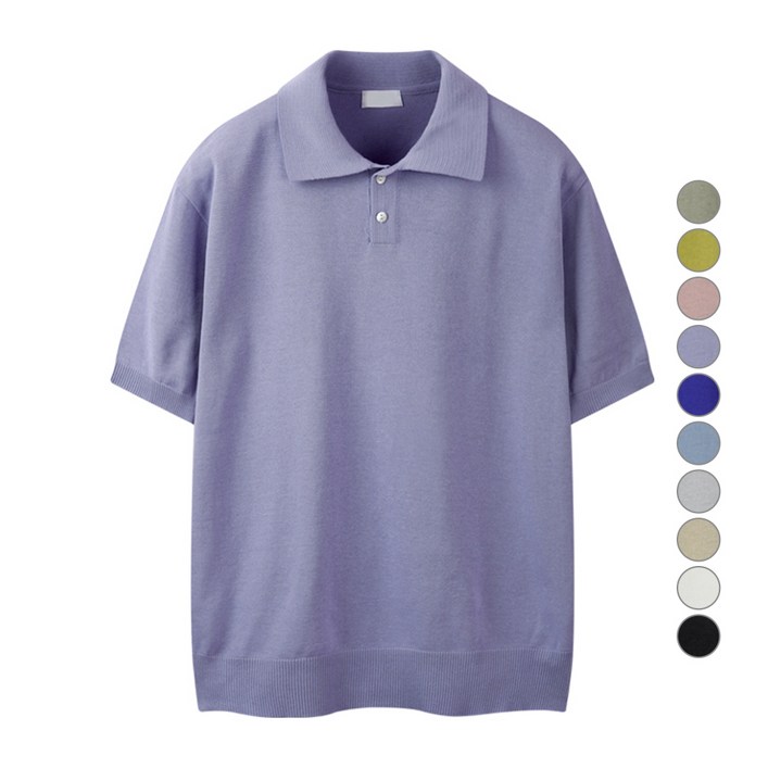 해리슨 빅사이즈 니트 반팔 카라 티셔츠 MDL1455
