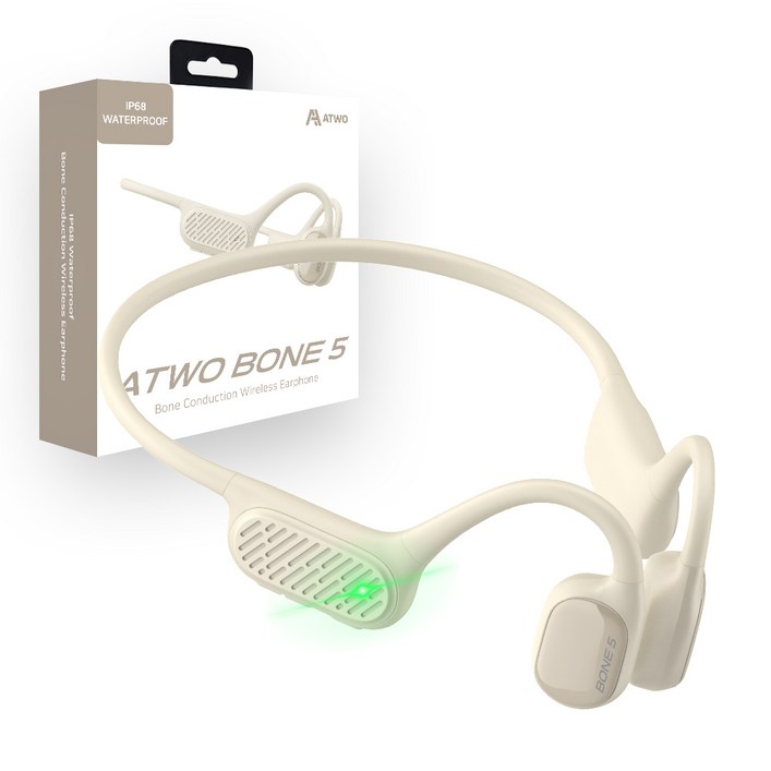 에이투 BONE5 블루투스 오픈형 무선 넥밴드 골전도 이어폰, ATWO BONE 5, BEIGE 에이투 BONE5 블루투스 오픈형 무선 넥밴드 골전도 이어폰, ATWO BONE 5, BEIGE