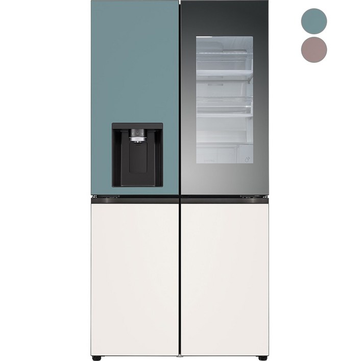 [색상선택형] LG전자 디오스 오브제컬렉션 얼음정수기냉장고 W824GKB472 글라스 방문설치