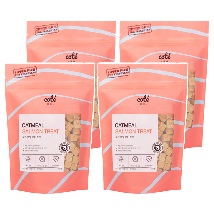 꼬뜨 캣밀 트릿 동결건조간식, 연어, 120g, 4개