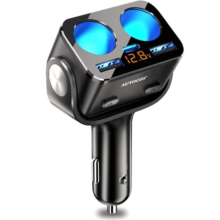 오토코스 차량용 고속 충전기 QC4.0 시거잭 5포트 90W 12V 24V, Y34TC