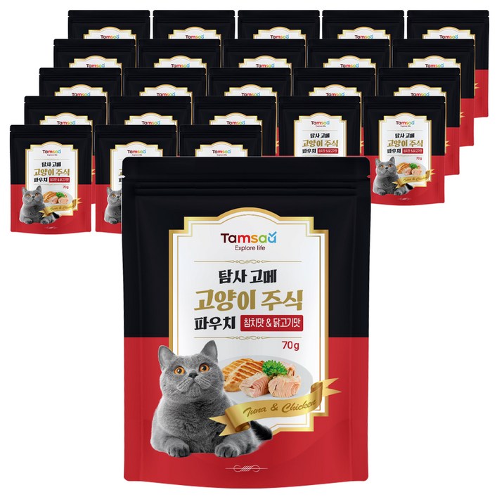 탐사 고메 고양이 주식 파우치, 참치닭고기 탐사 고메 고양이 주식 파우치, 참치닭고기