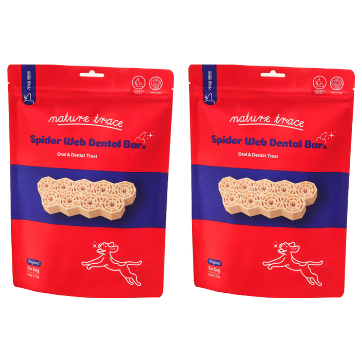 네이처트레이스 강아지 스파이더웹 덴탈바 12p, 닭고기, 240g, 2개