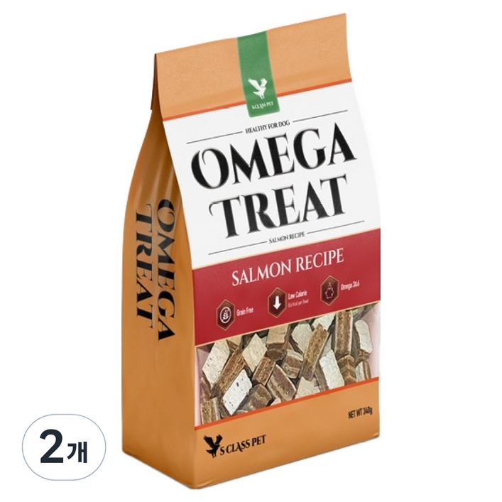 에스클래스펫 강아지 오메가트릿, 340g, 2개, 연어