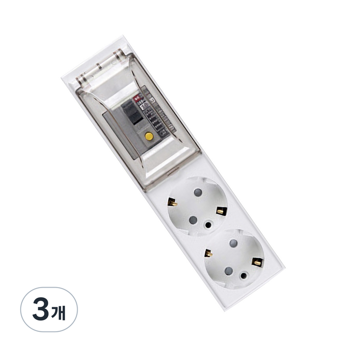 오성정밀 고용량 누전차단 멀티탭 전선형 2구 OSN223, 2.5m, 화이트, 3개