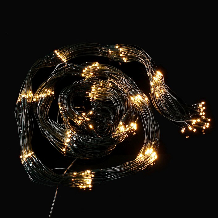 도매토피아 녹색선 연결 가능 LED  그물 네트 지니 전구 200구 1 x 2 m  전원잭 세트