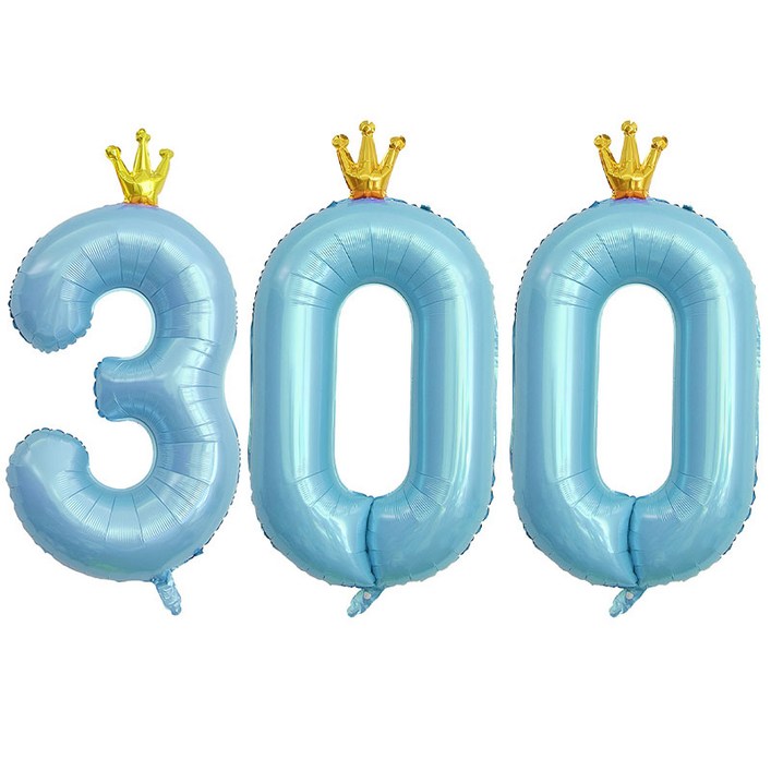 JOYPARTY  숫자 300 은박풍선 왕관 90cm