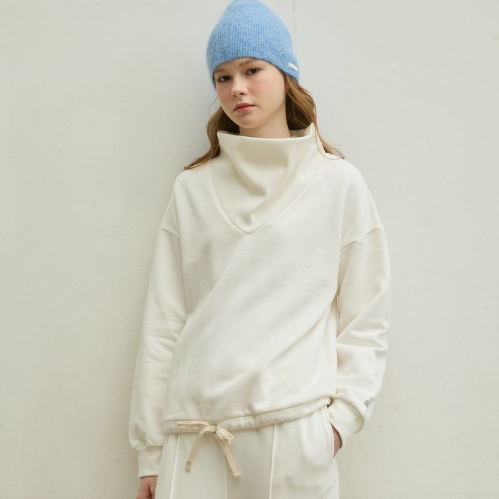 4 colors Lipbbam 코튼 더블소프트 플리스 기모 카울넥 탑 LTW008