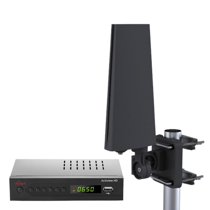 컴스마트 디지털TV 안테나 수신기 실외용 방수지원 검정, GK506GC수신기 세트 ATS3, 1개