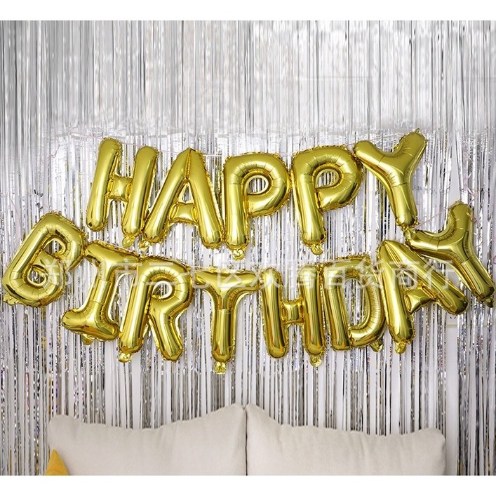 해피버스데이 happy birthday 16인치 글자풍선 가랜드, 골드