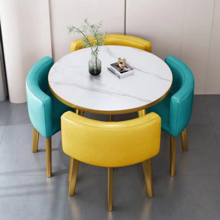 SMHR 4인용 원형식탁 800 테이블 의자 세트 카페 사무실 대기실, 기타색상문의필수