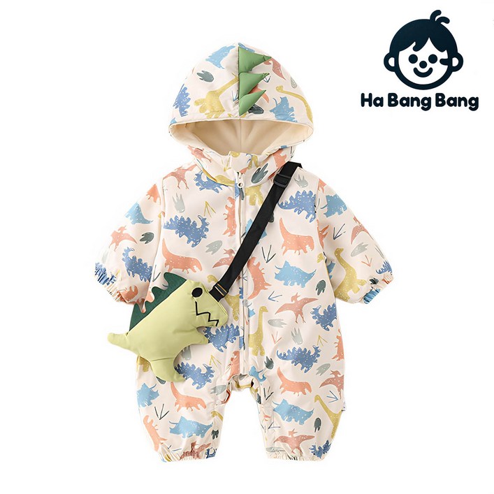 하방방 신생아 아기 공룡 카툰 100일 바람막이 아기옷 패딩우주복