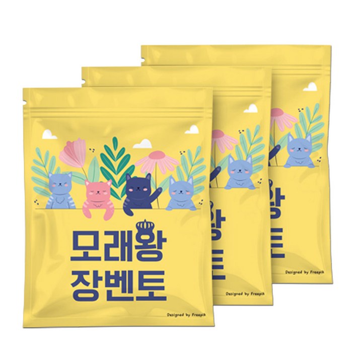 모래왕 장벤토 먼지없는 벤토나이트 응고형 고양이모래(무향), 18kg, 6kg x 3개