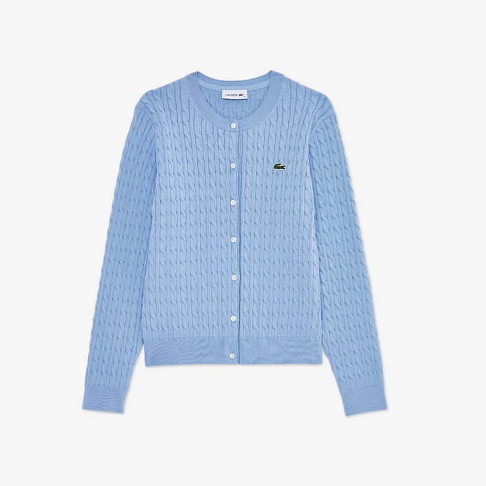 라코스테 공식 여성 케이블 긴팔 가디건 AF218E56G AEY