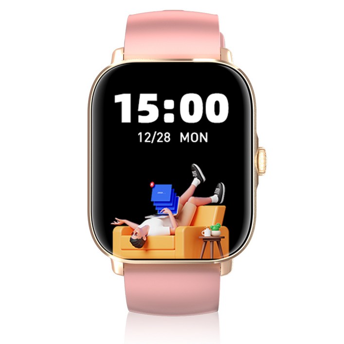 와피크 블루투스 통화가능 스마트워치 X3 1.91인치 대화면 한글판, 22mm, 골드, 4.5cm, GPS 블루투스