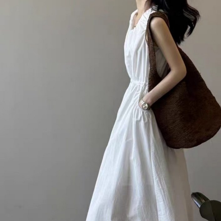 루스리더 여성 패션 슬림핏 배가림 A라인 데일리 원피스 M968