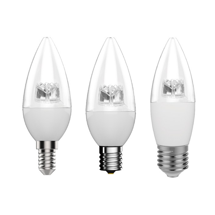 장수램프 LED 전구 촛대구 5W 투명 E14E17E26, E14주광색하얀빛