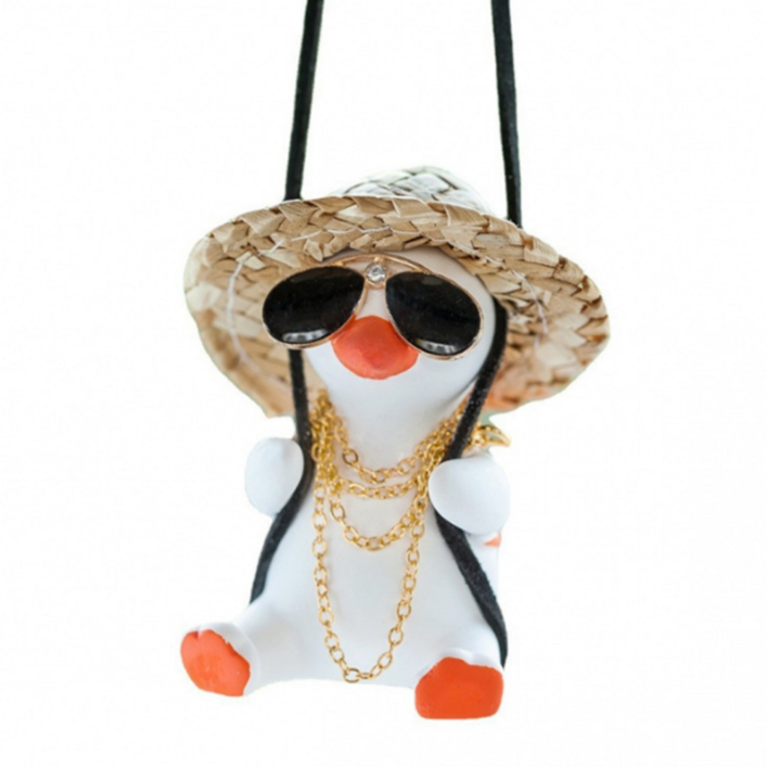 락모터스 차량 룸미러걸이 스윙덕 그네타는오리 룸미러장식 인테리어 소품 실내꾸미기