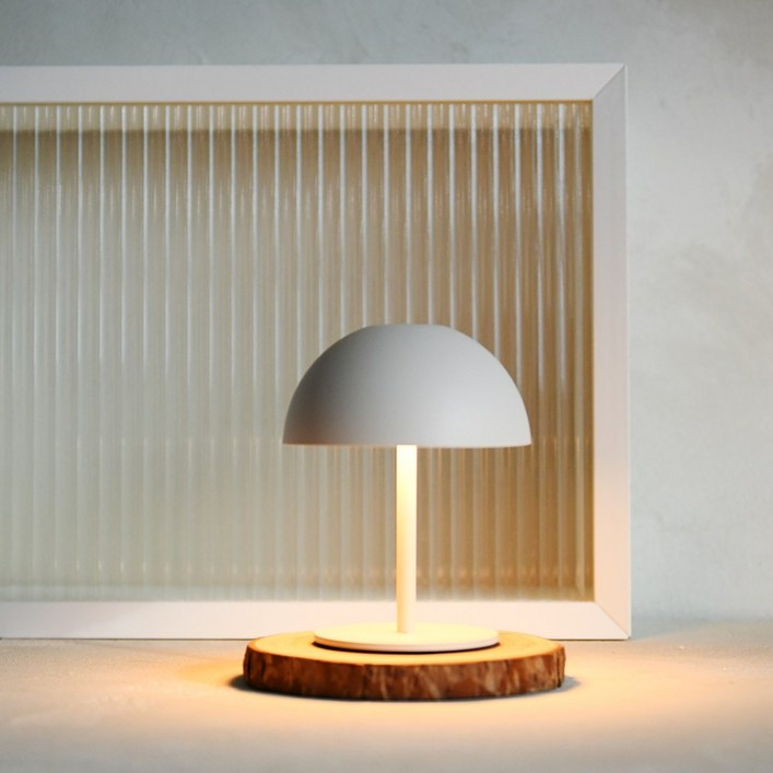 MONSTER LIGHT 미니코코 충전식 터치식 미니 포터블 버섯 LED 램프 수유등 무드 단스탠드 책상조명, 크림