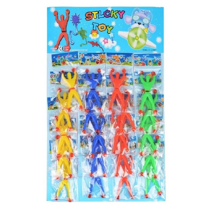 (20개 1세트)스파이더맨놀이 (옐로우5p+블루5p+레드5p+그린5p) 스파이더찐득이 (20ea 한판) 벽타기 끈끈이스파이더맨