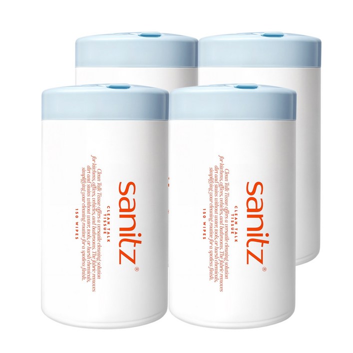 새니츠 클린톡 세정티슈 휴대용물티슈 청소물티슈 비데티슈, 4개, 650g, 150매