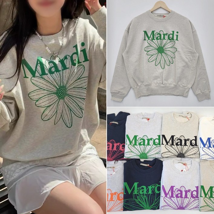 마르디메크르디 맨투맨꽃 플라워 스웻셔츠