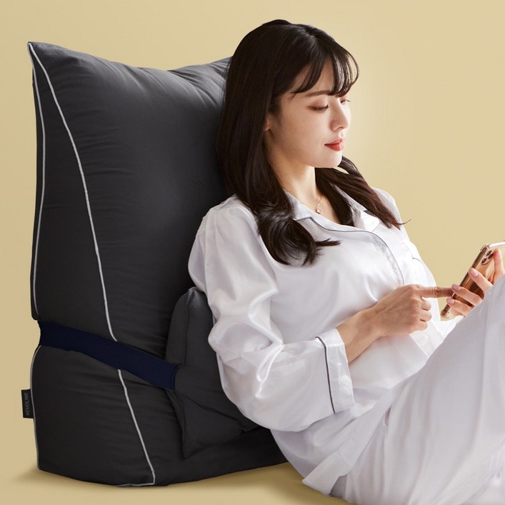 네모라인 국내생산 높이75cm 롱 삼각쿠션보조쿠션세트솜포함 등쿠션, 다크그레이