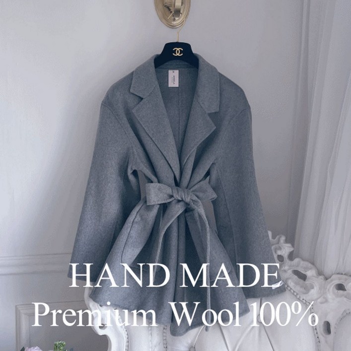 울100 핸드메이드 하프코트 오버핏데일리하프코트숏코트