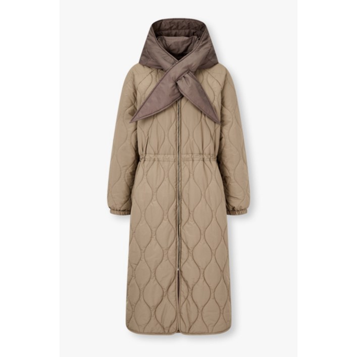 gcut 지컷 7255418102 디태처블 후드 롱 퀼팅 코트