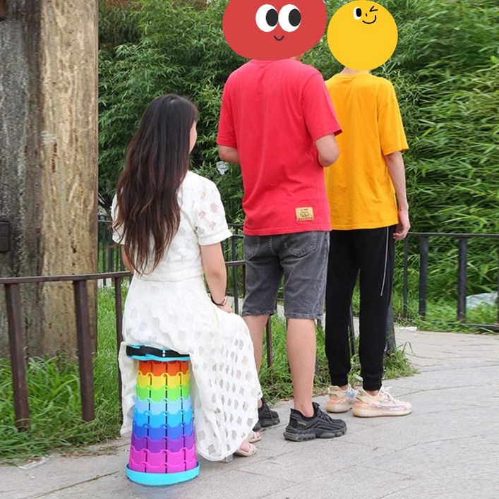 더래핏 다용도 접이식 자바라 캠핑 휴대용놀이동산의자, 1개, 레인보우퍼플