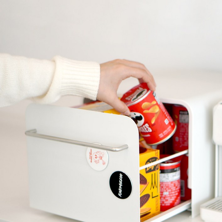 당일 출고 친절한마이쮸 철제 슬라이드 수납함 틈새수납 미드센추리 다용도 디귿 정리함, 화이트, 1개