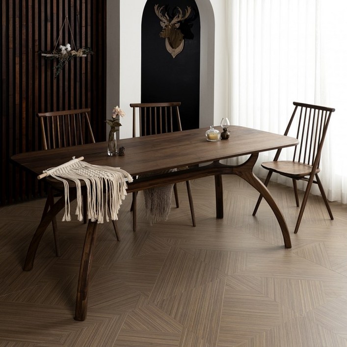 에보니아 헤리스 호두나무 원목식탁테이블1800, 월넛