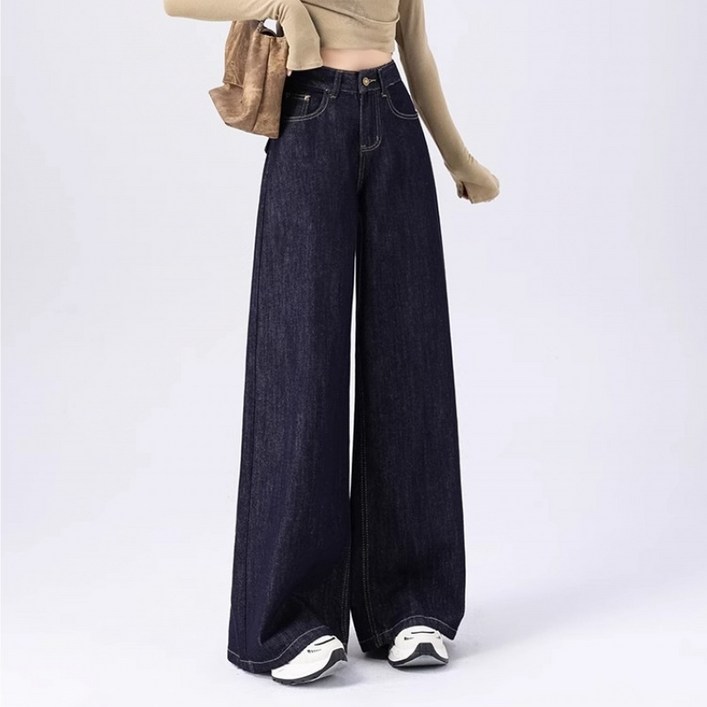 lofei 여성 와이드 데님 팬츠