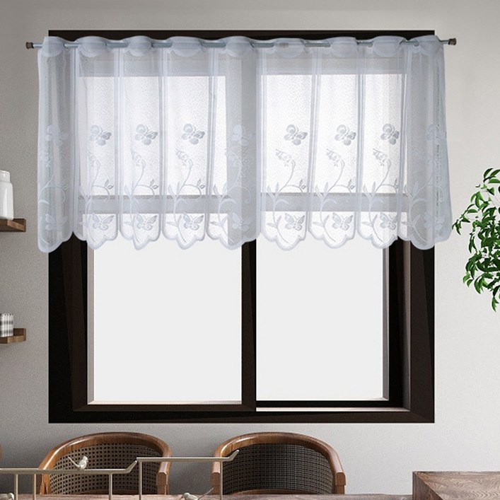 BUZOO 아침햇살 바란스 커튼 주방 창문 바란스,2개