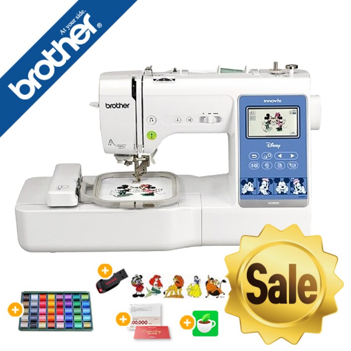 부라더미싱 이노비스 M380D 가정용 미키 디즈니 자수겸용 미싱 무선기능 및 아스트피라