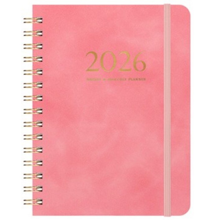 위딜 2026 밴드식 다이어리 날짜형 A5, 핑크