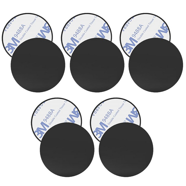 나오미 휴대폰 마그네틱 자석 거치대용 철판 플레이트, 1세트, 원형 X 10개 보호필름 10p