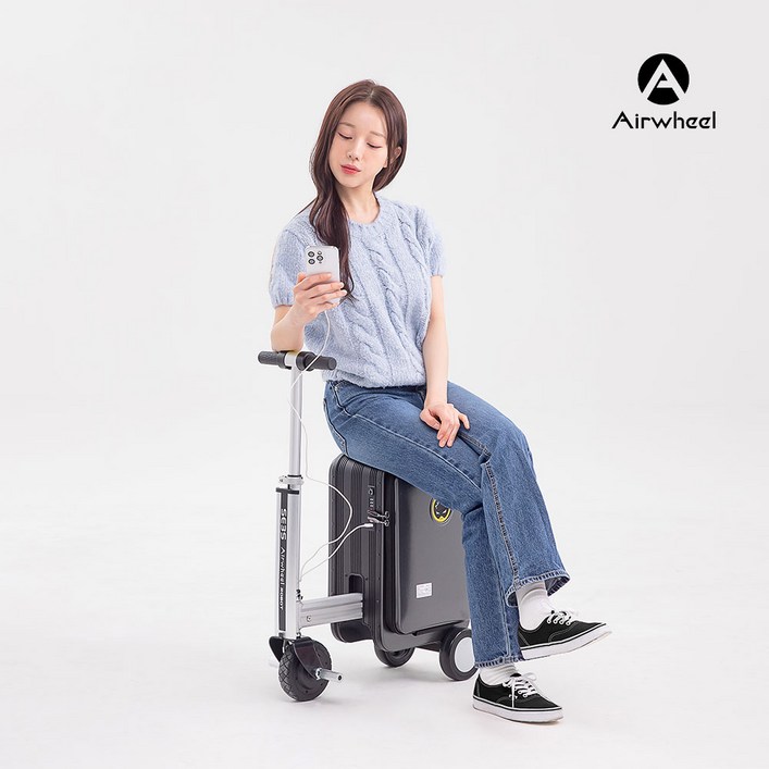 [한국총판] 에어휠 전동캐리어블랙핑크실버 국내A/S (워런티카드)