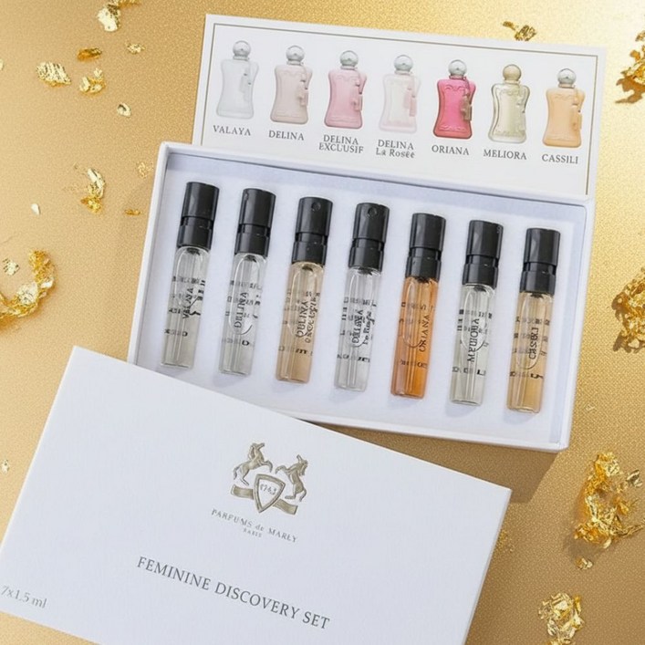 Parfums De Marly 퍼퓸 드 말리 향수 페미닌 디스커버리 세트 델리나 발라야 포함